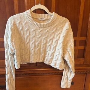 Babaton Cream Cable Knit Sweater